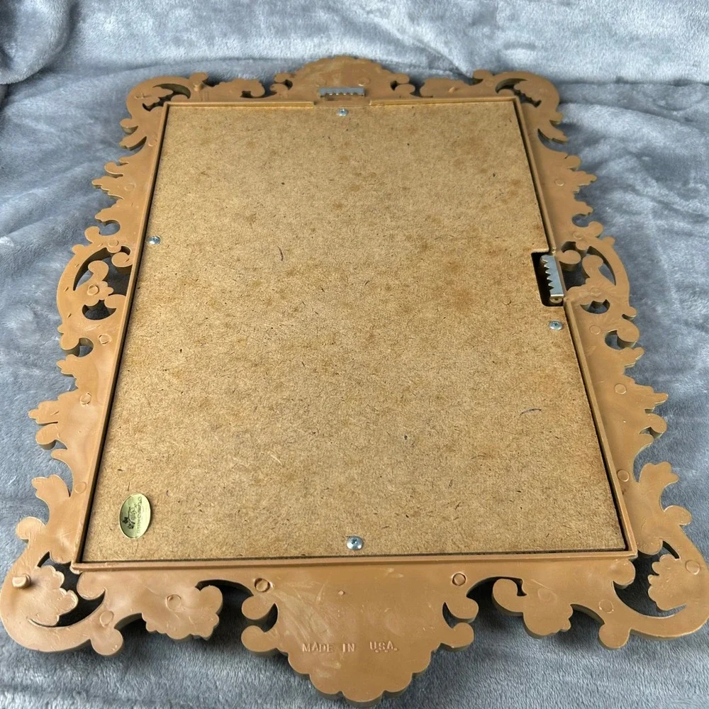 Vintage Home Interiors Gold Hollywood Regency Ornate Scroll Wall Mirror USA Made